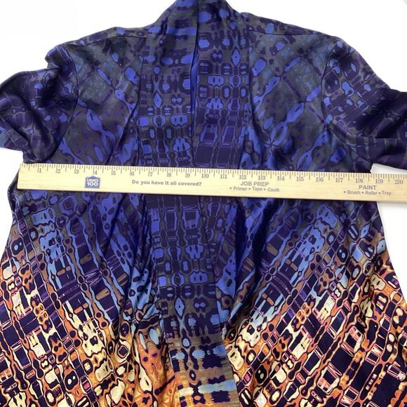 Twelfth Street By Cynthia Vincent Silk Cardigan Blue Orange Women’s Size Small - Picture 9 of 11